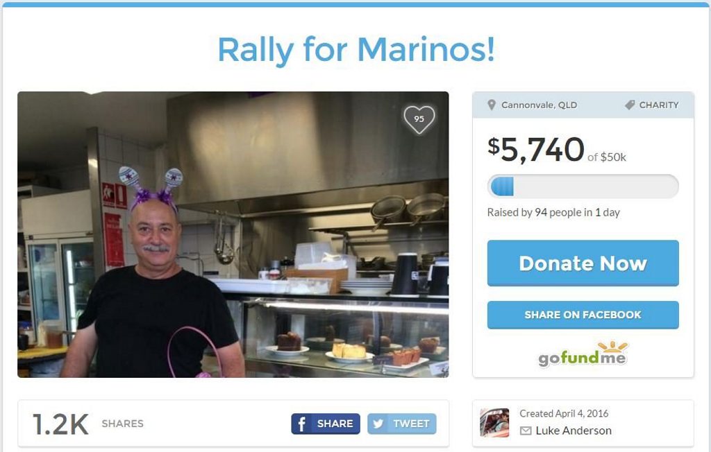 Marino's Deli GoFundMe page.